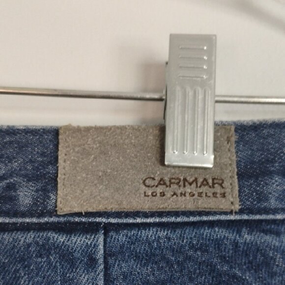 Carmar Aliena Athletic Jogger Blue Jeans - Red Stripe Elastic Band Ankle Size 28 - Picture 7 of 9